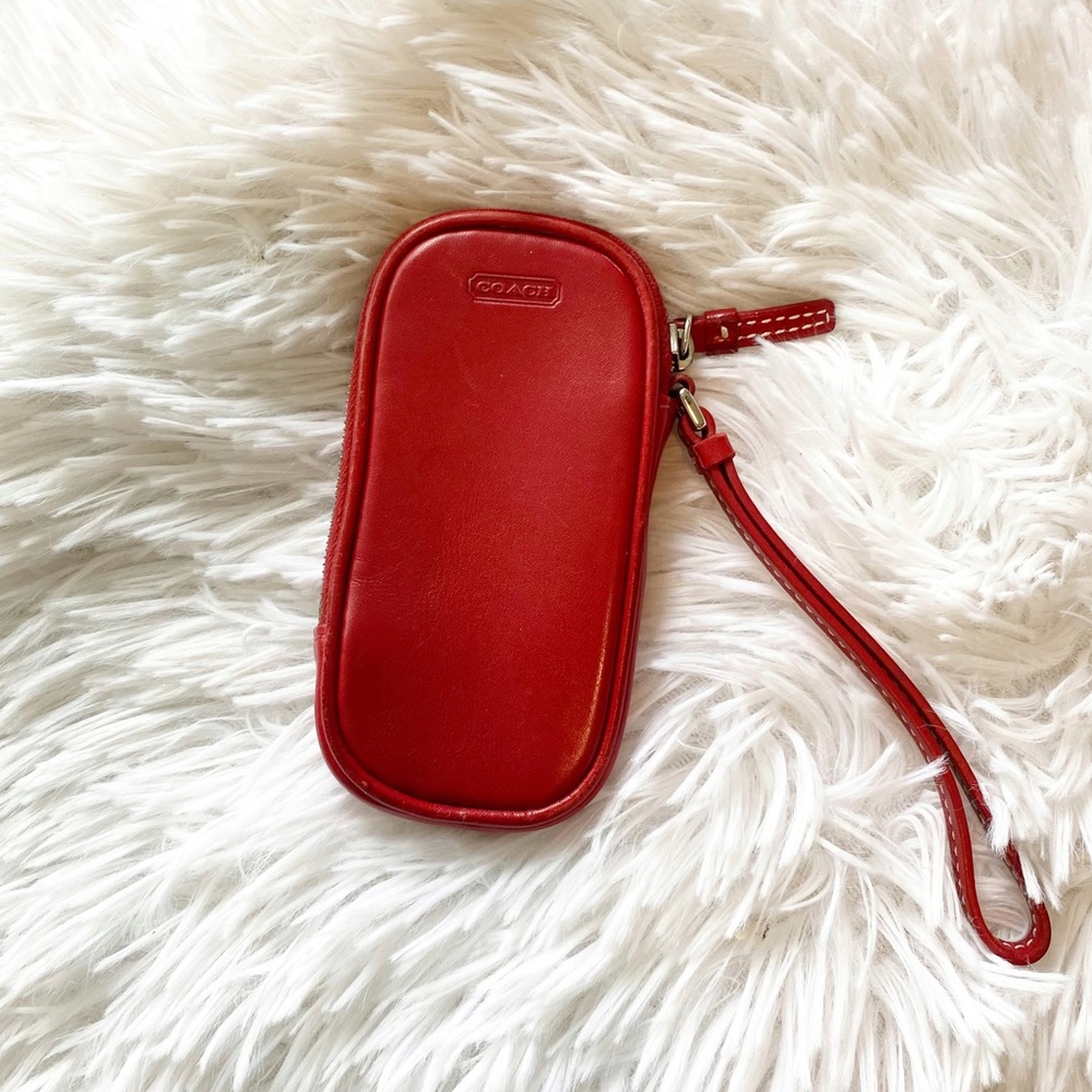 COACH vintage Red Leather Wristlet